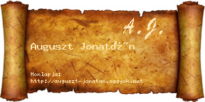 Auguszt Jonatán névjegykártya